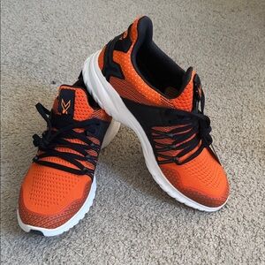 Vibrant Orange and Black Athletic Shoes